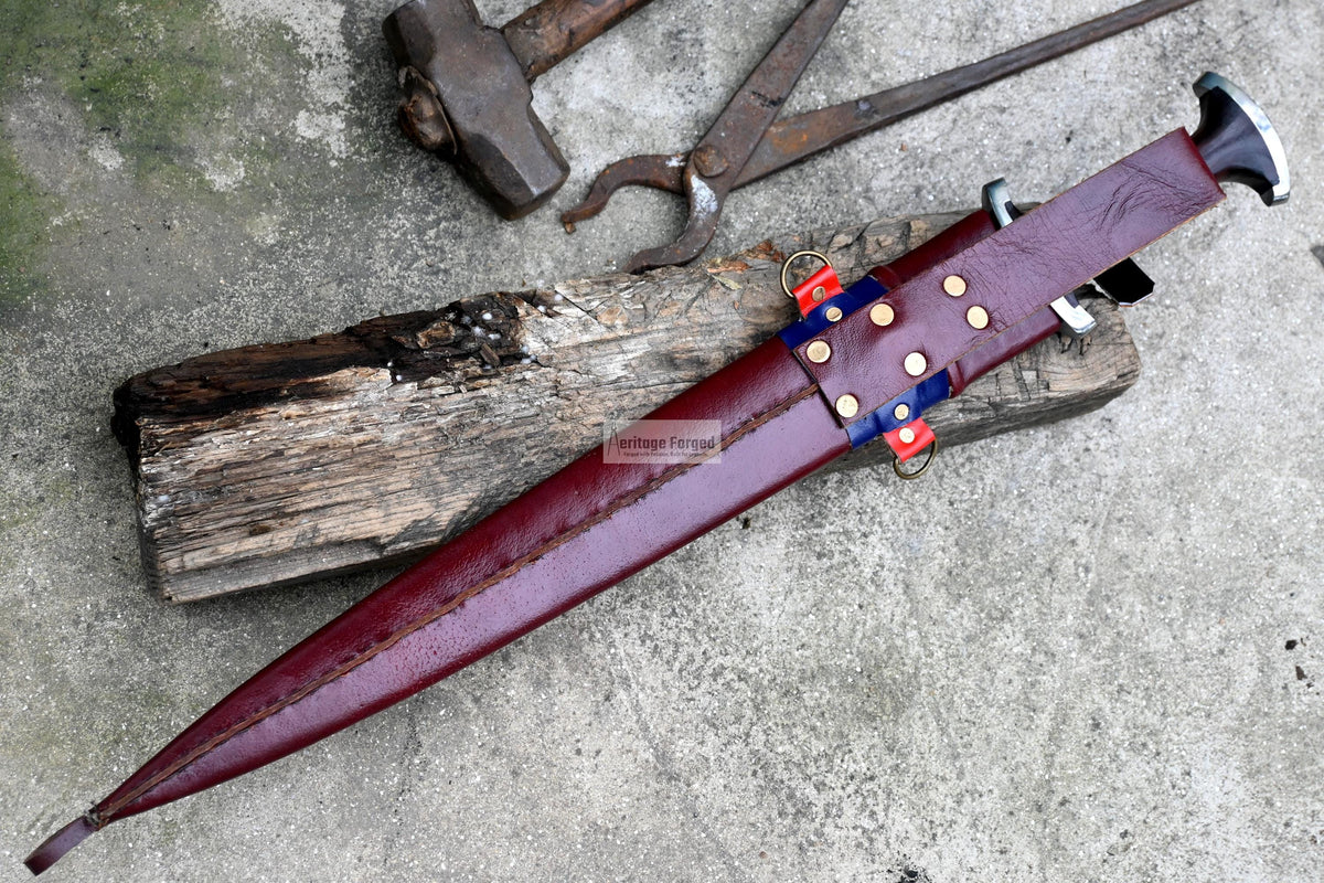 SWISS DEGEN SWORD /17 inches long Blade Hand forged sword/Leaf spring of truck/Balance water tempered/Short sword/Sharpen/Sheath included