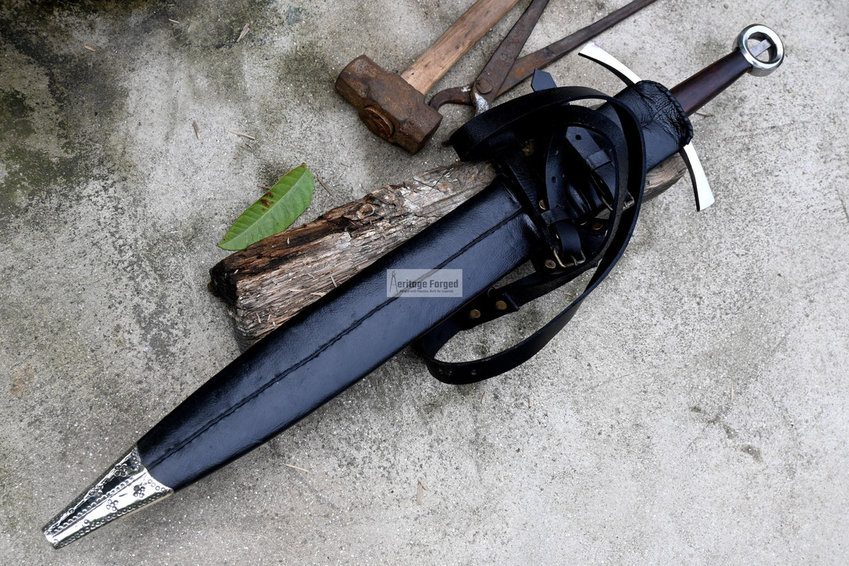 VIKING SWORD/24 inches Long Blade hand forged Sword/Leaf spring of truck/Rosewood Handle/Sharpen/Tempered/Ready to use/knife/knives