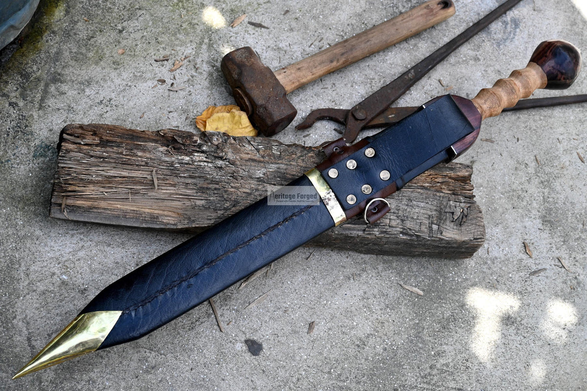 GLADIUS SWORD /20 inches long Blade Hand Forged Sword/ Gladius Machete/Handmade from Leaf spring of Truck-Balance water tempered/Sharp