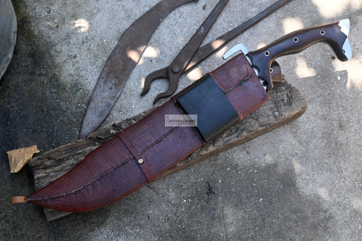 PREDATOR BOWIE / 14 inches long Blade bowie knife / Hand forged knife / Made from Leaf spring of truck / Tempered / Sharpen/ Ready to use