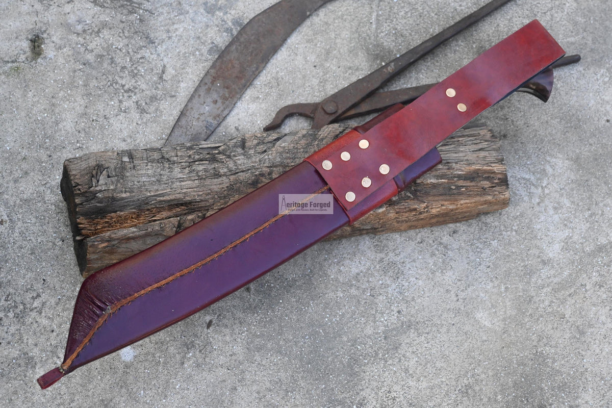 PARANG MACHETE / Large Jungle Machete/16 inches Long Blade Heavy duties machete/ Full tang/ Leaf spring of truck/ Tempered/Sharpen/Working