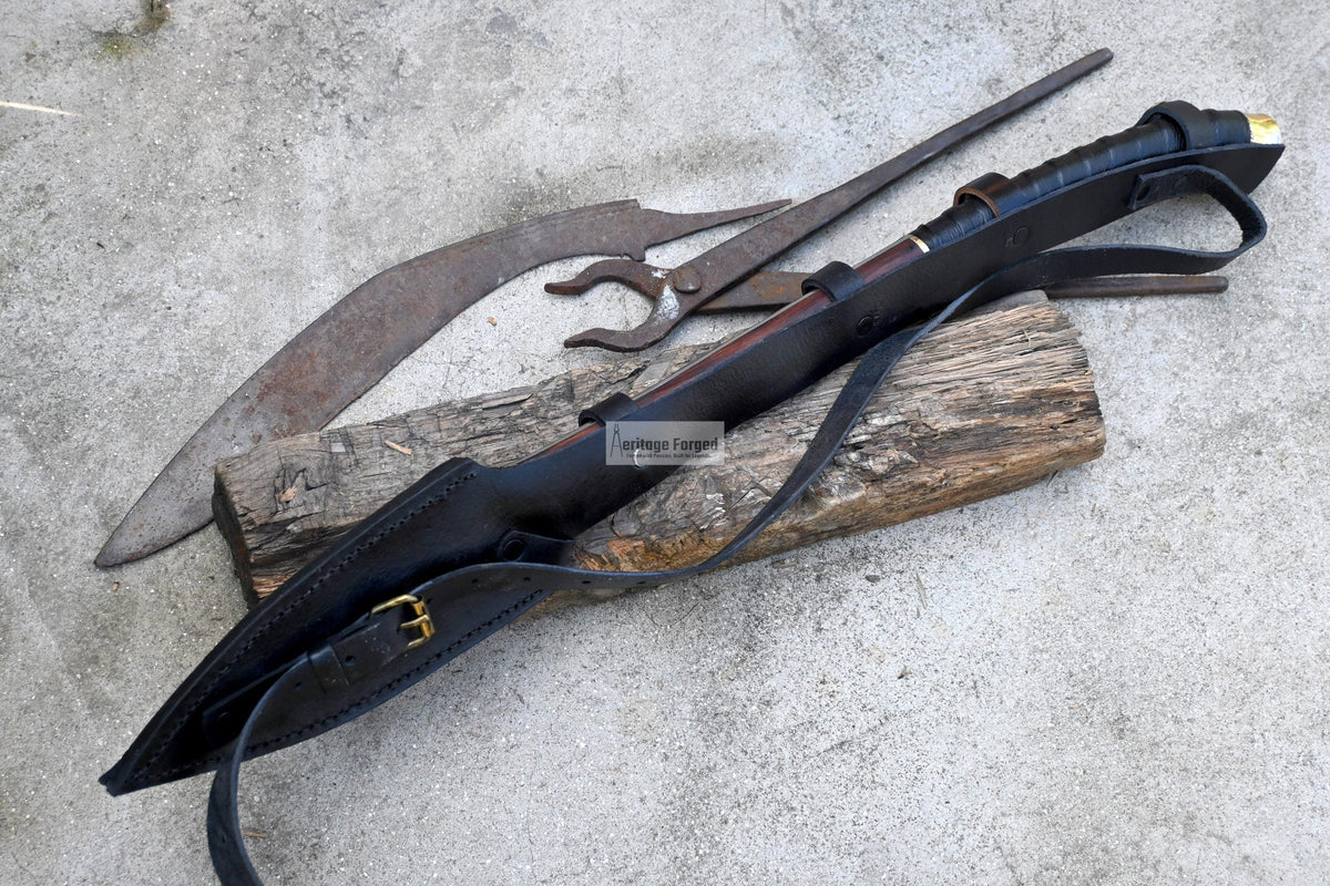 LEAF SPEAR / hand forged spear /8 inches Long Blade spear/ Collectible Spear/ Full tang/ spring of truck/ Tempered/Sharpen/hunting spear