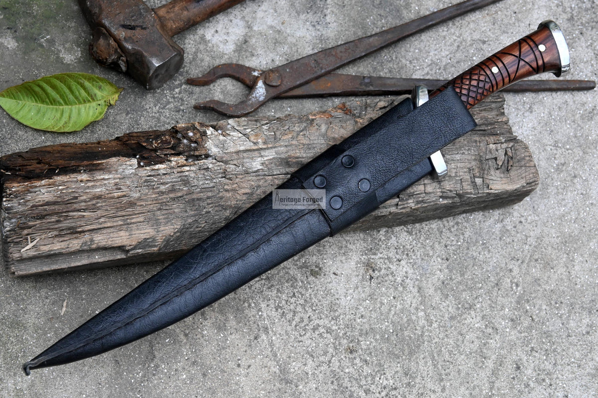 CHOPPER KNIFE / 13 inches long Blade Hunting knife / Hand forged knife / Made from Leaf spring of truck / Tempered / Sharpen/ Ready to use