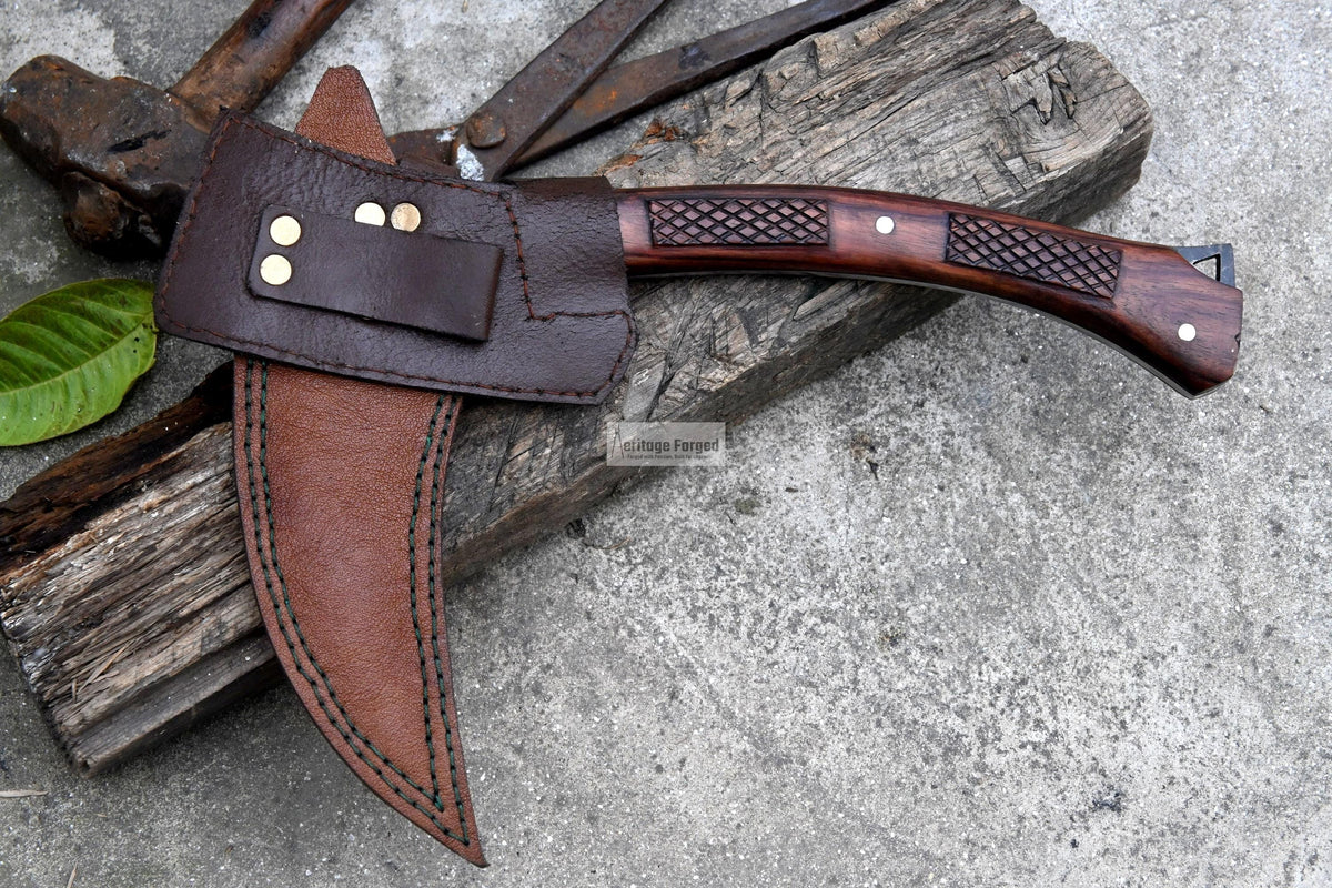 KAMA KNIFE/Traditional Japanese knife/Farmer Sickle /Leaf spring of truck/Rosewood Handle/Sharpen/Tempered/Ready to use/knife/knives