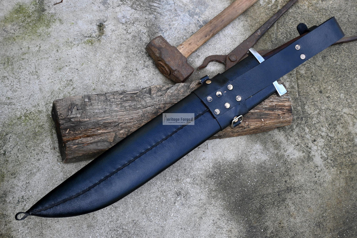 JUNGLE MACHETE / Large Jungle Clever/19 inches Long Blade Heavy duties machete/ Full tang/ Leaf spring of truck/ Tempered/Sharpen/Working