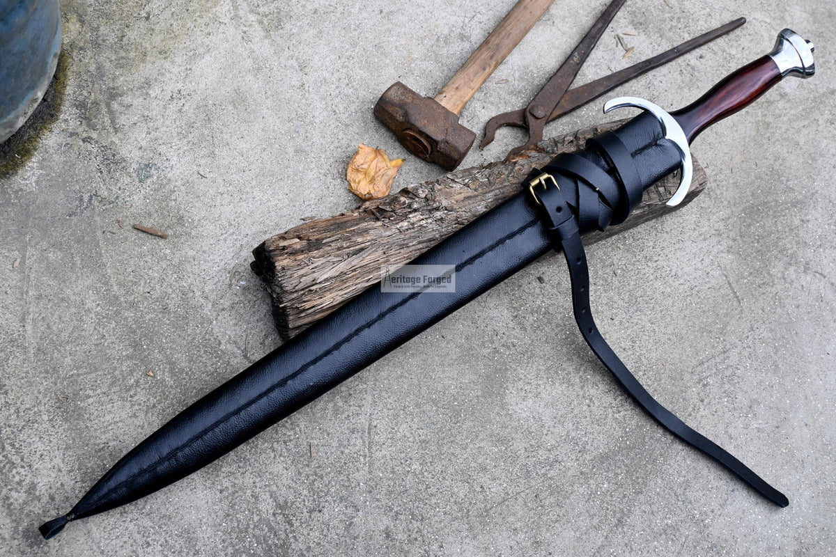 VIKING SWORD/24 inches Long Blade hand forged Sword/Leaf spring of truck/Rosewood Handle/Sharpen/Tempered/Ready to use/knife/knives