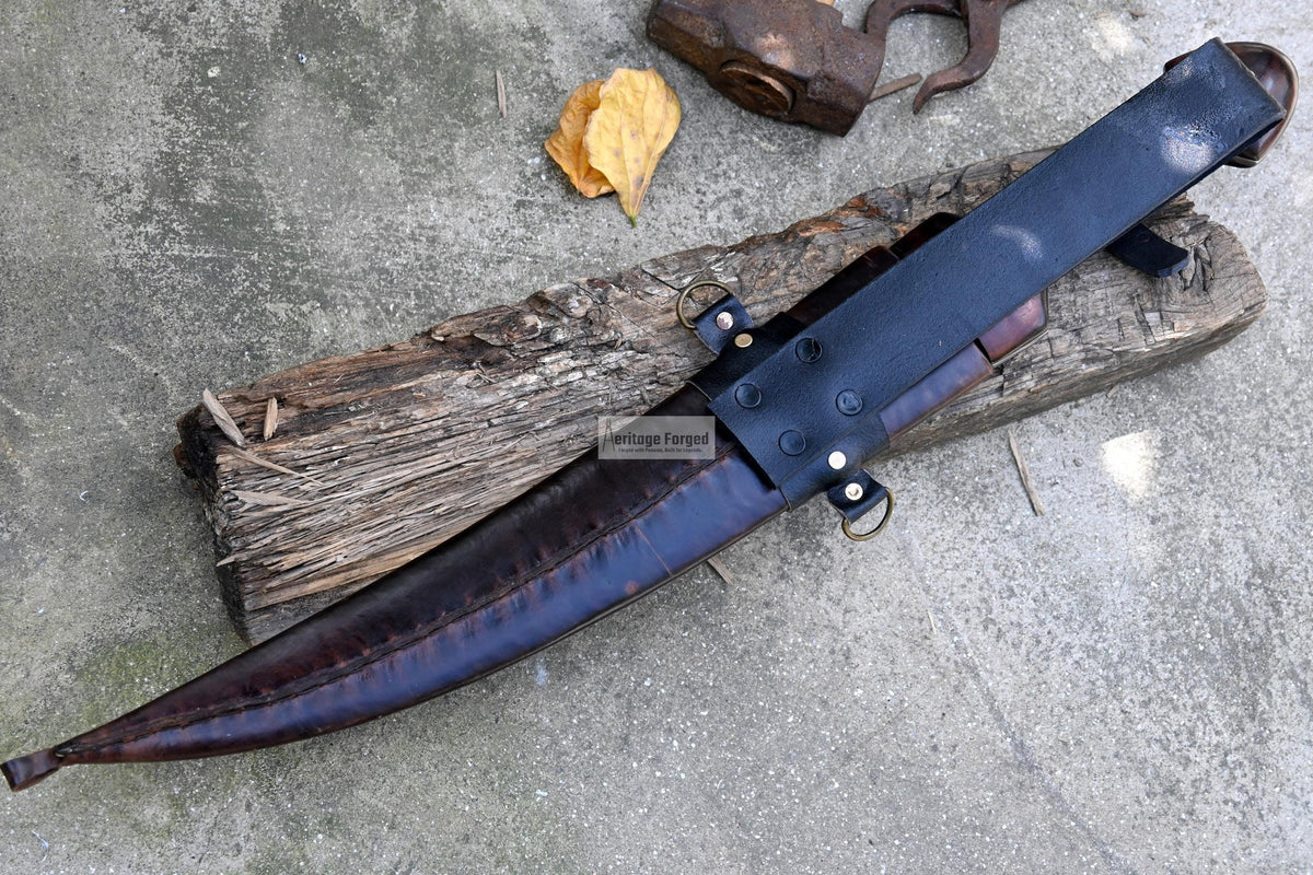 YEMENI JAMBIA KNIFE / 15 inches long Blade exotic knife / Hand forged knife / Made from Leaf spring of truck / Tempered / Sharpen