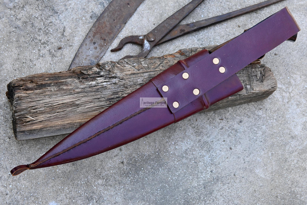 CHEF KNIFE / 13 inches long Blade / Hand forged hunting knife / jungle chef knife / Tempered / Sharpen/ Ready to use