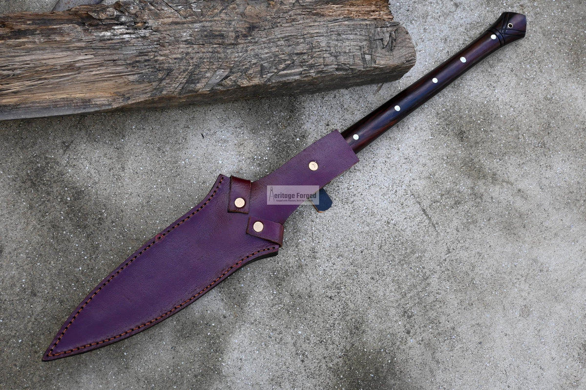 HUNTING SPEAR / hand forged spear /9 inches Long Blade spear/ throwing Spear/ Full tang/ Leaf spring of truck/ Tempered/Sharpen