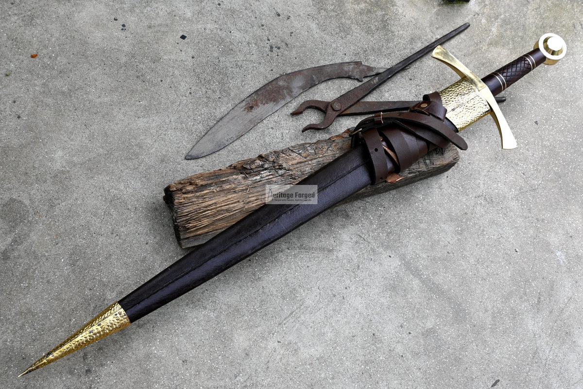 VIKING SWORD/27 inches Long Blade hand forged Sword/Leaf spring of truck/Rosewood Handle/Sharpen/Tempered/Ready to use/knife/knives