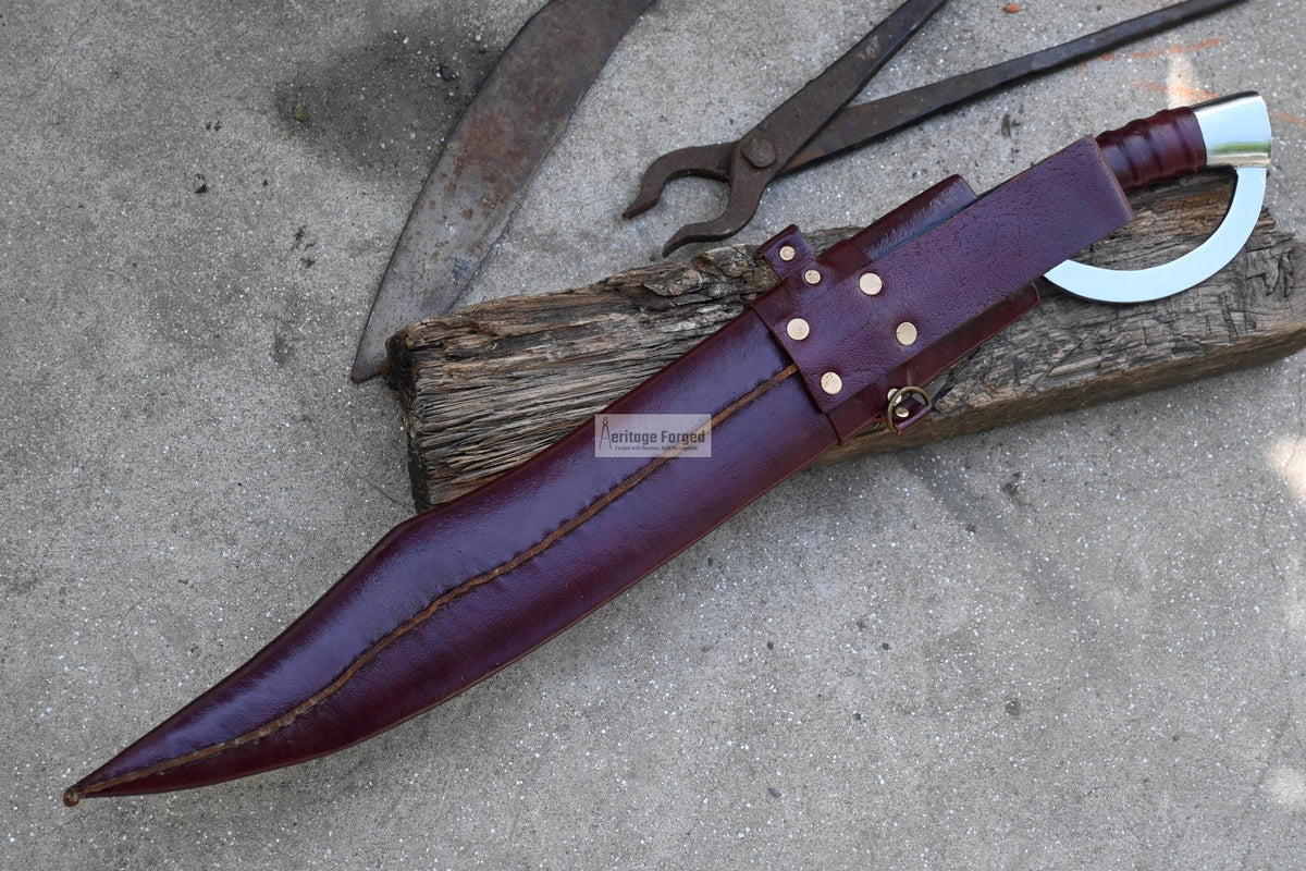 SCIMITAR SWORD/18 inches Long Blade hand forged Sword/Leaf spring of truck/Rosewood Handle/Sharpen/Tempered/Ready to use/knife/knives
