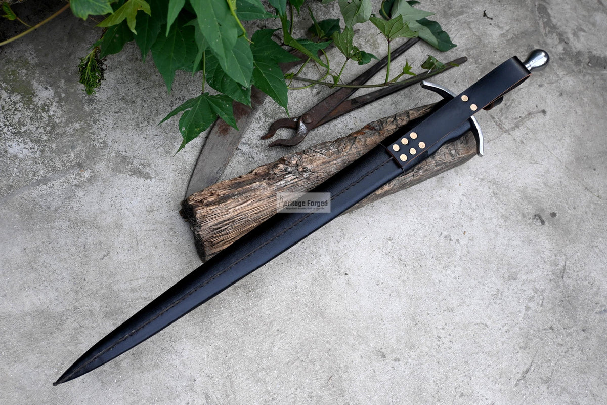 VIKING SWORD/25 inches Long Blade hand forged Sword/Leaf spring of truck/Rosewood Handle/Sharpen/Tempered/Ready to use/knife/knives