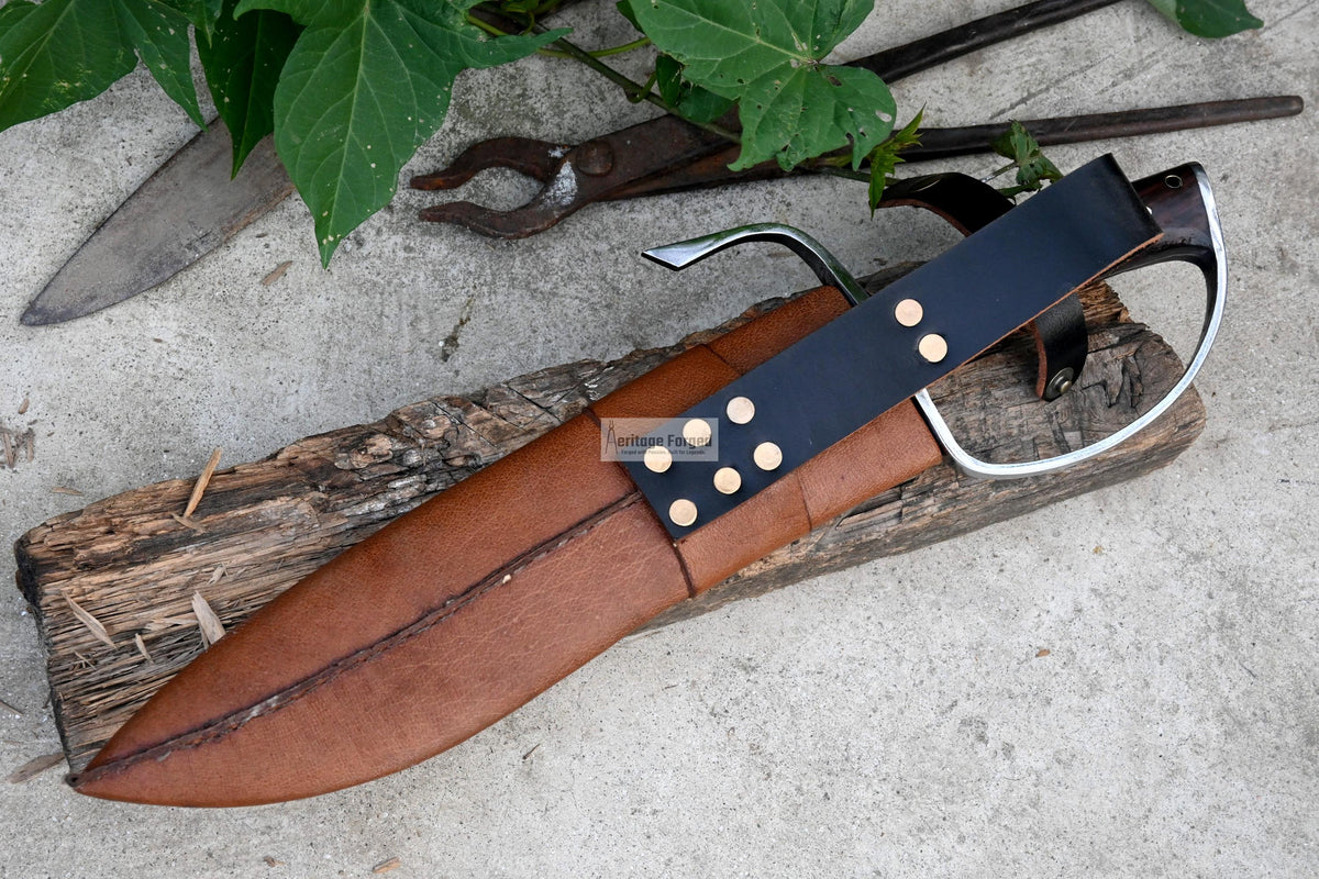 BUTTERFLY KUKRI / 12 inches long Blade / Hand forged Bowie knife / Made from Leaf spring of truck / Tempered / Sharpen/ Ready to use