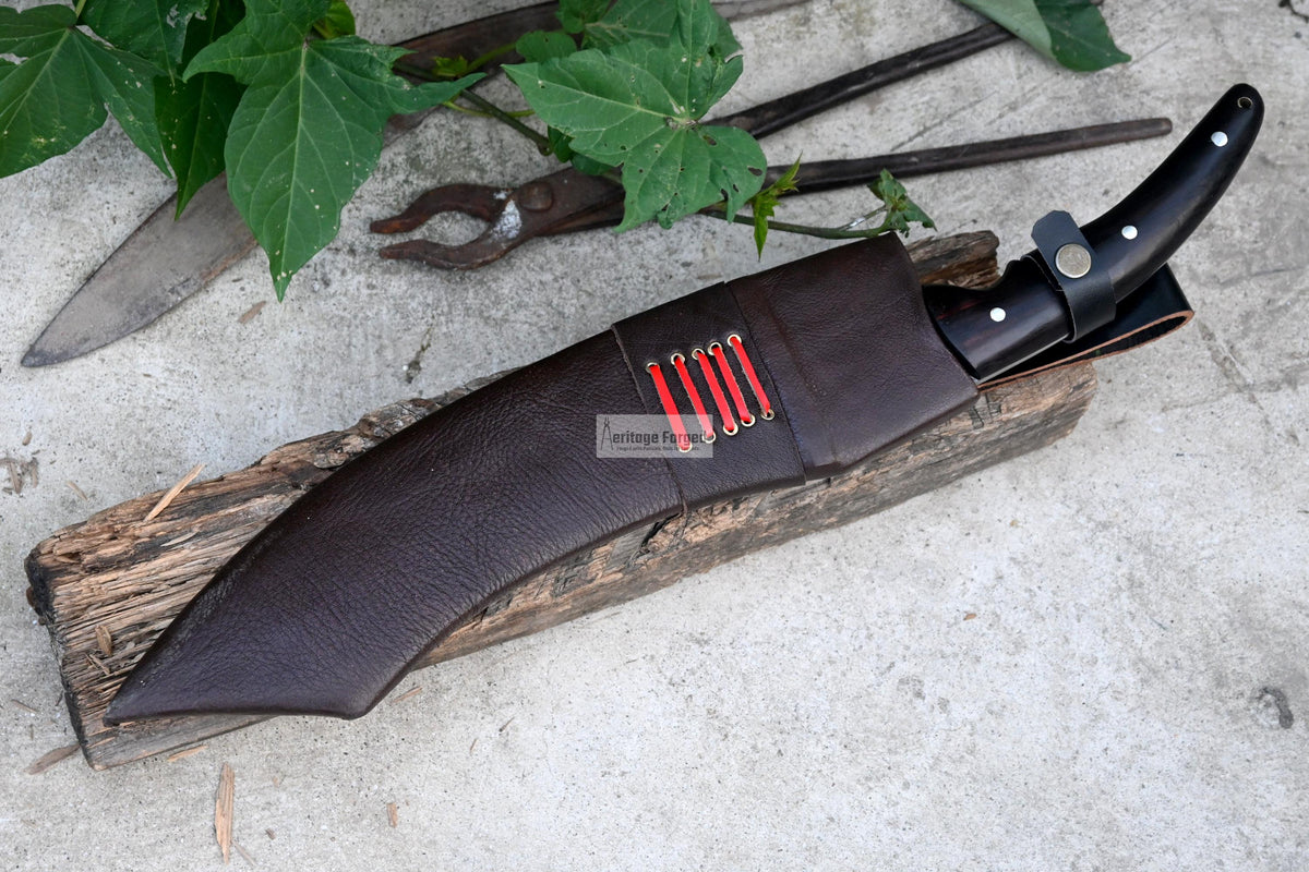 KHOPESH MACHETE/ 14 inches Long Blade hand forged Egyptian khopesh sword /Leaf spring of truck /Sharpen/Tempered/Ready to use/knife/knives
