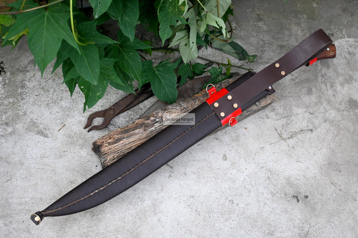 SPARTAN MACHETE / Large Jungle Machete/21 inches Long Blade Heavy duties machete/ Full tang/ Leaf spring of truck/ Tempered/Sharpen/Working