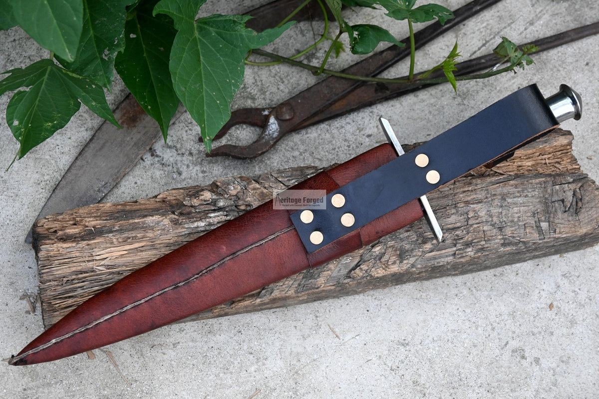 VIKING DAGGER/12 inches Long Blade hand forged Dagger/Leaf spring of truck/Rosewood Handle/Sharpen/Tempered/Ready to use/knife/knives