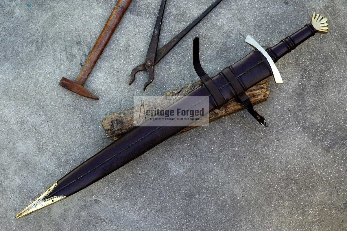 MEDIEVAL SWORD/ 26 inches Long Blade hand forged Sword/Leaf spring of truck/Rosewood Handle/Sharpen/Tempered/Ready to use/knife/knives