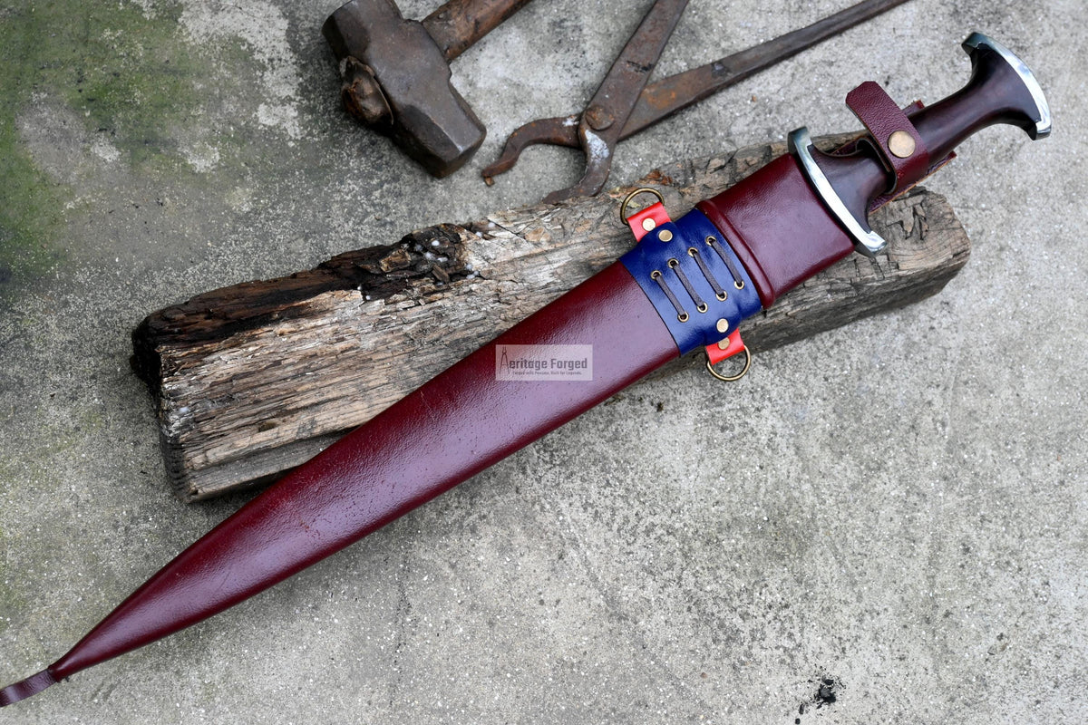SWISS DEGEN SWORD /17 inches long Blade Hand forged sword/Leaf spring of truck/Balance water tempered/Short sword/Sharpen/Sheath included