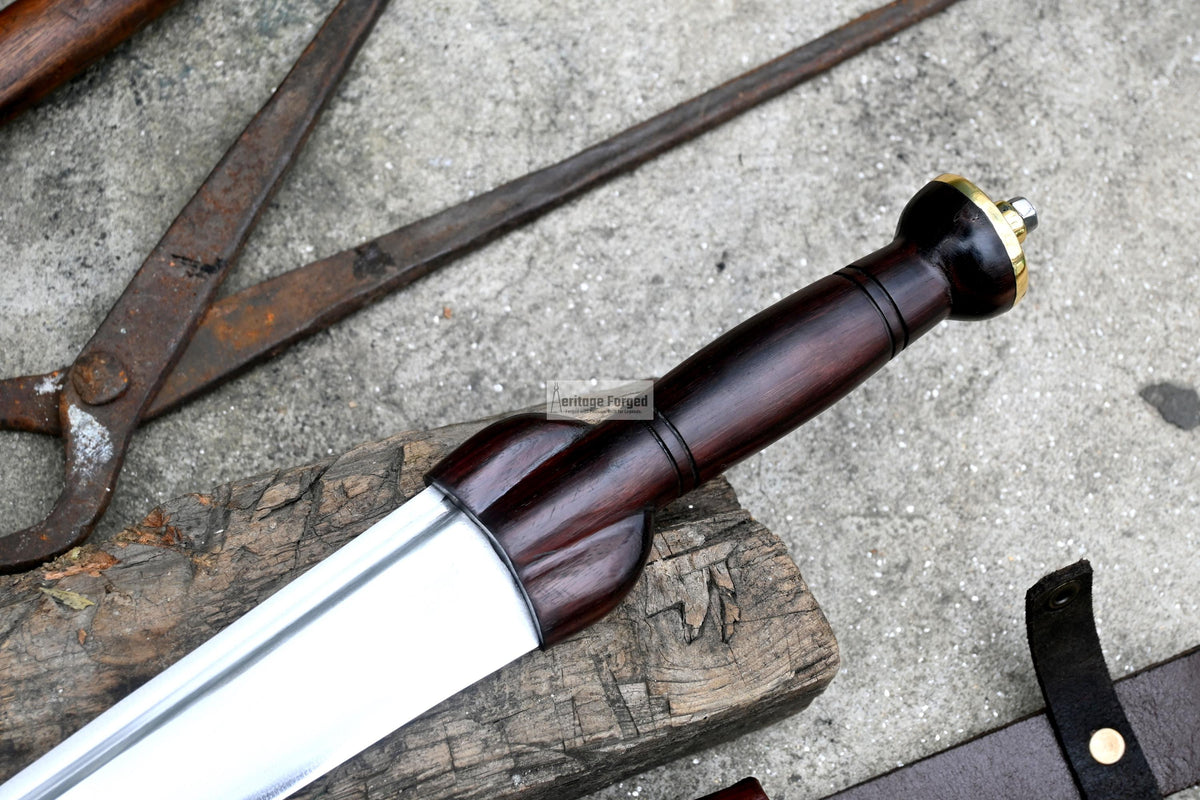 Hand forged Scottish Dirk knife blade and handle detail