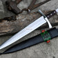 Viking dagger with 5160 carbon steel blade and rosewood handle
