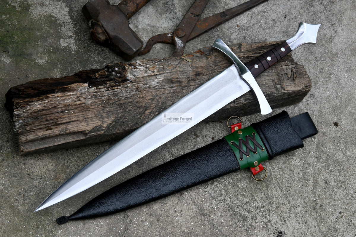 Viking dagger with 5160 carbon steel blade and rosewood handle