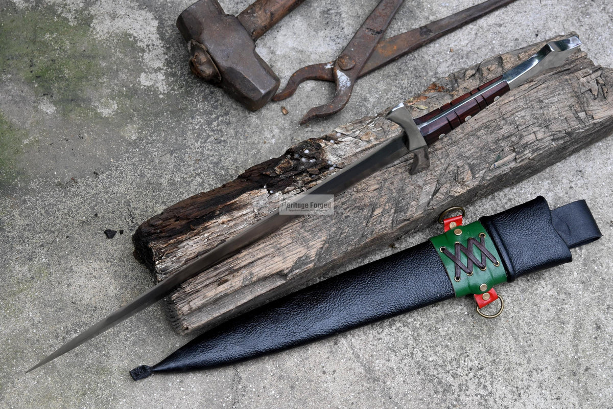 Hand forged Viking dagger blade detail