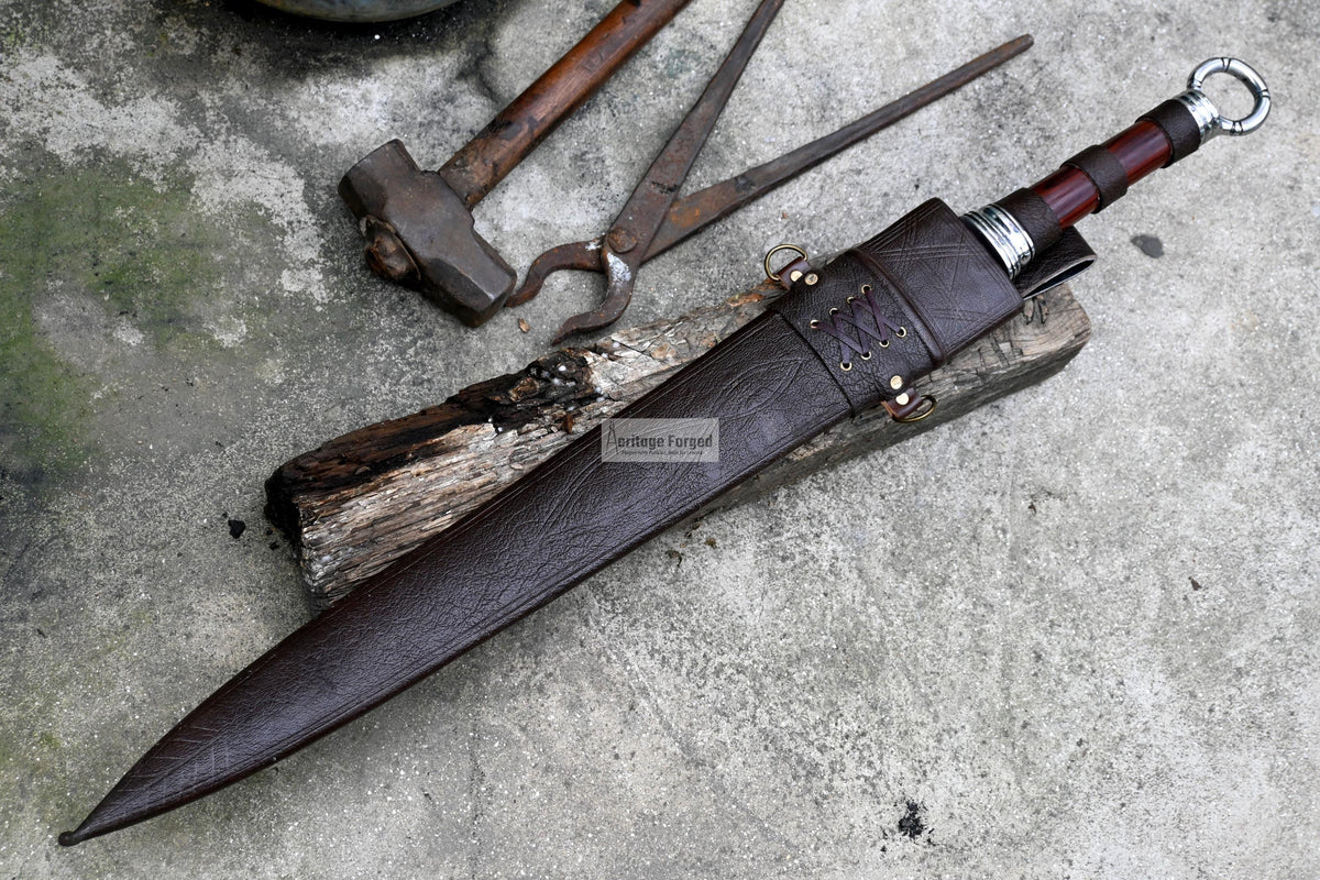 VIKING SWORD/20 inches Long Blade hand forged Sword/Leaf spring of truck/Rosewood Handle/Sharpen/Tempered/Ready to use/knife/knives