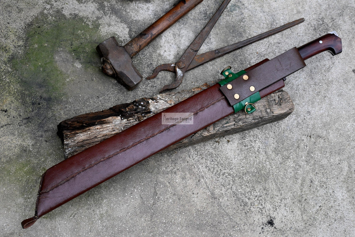 SEAX MACHETE / Large Jungle Machete/ 20 inches Long Blade Heavy duties machete/ Full tang/ Leaf spring of truck/ Tempered/Sharpen/Working