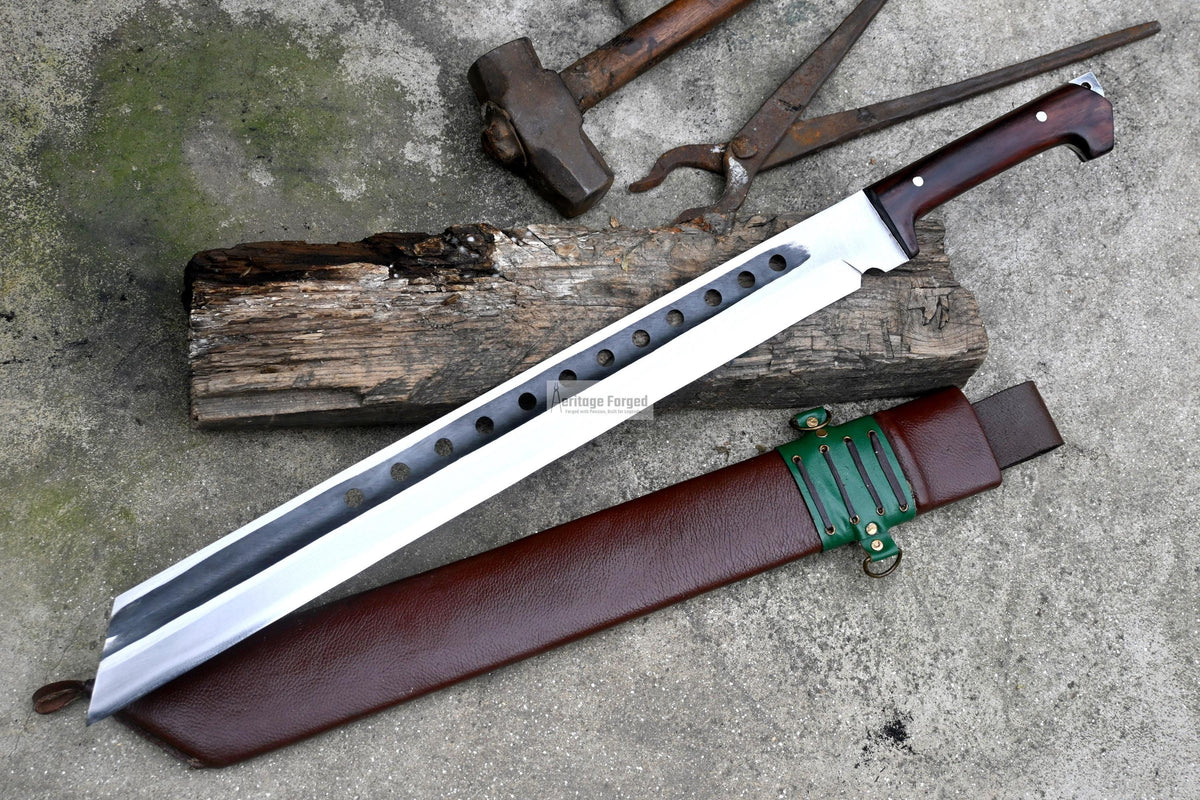 SEAX MACHETE / Large Jungle Machete/ 20 inches Long Blade Heavy duties machete/ Full tang/ Leaf spring of truck/ Tempered/Sharpen/Working