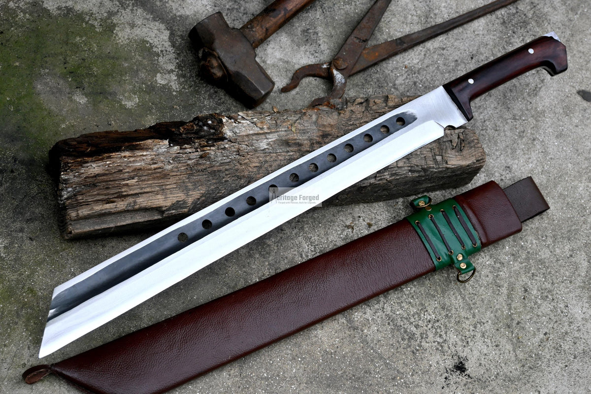 SEAX MACHETE / Large Jungle Machete/ 20 inches Long Blade Heavy duties machete/ Full tang/ Leaf spring of truck/ Tempered/Sharpen/Working
