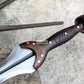 BRONZE AGE SWORD/24 inches Long Blade hand forged Sword/Leaf spring of truck/Rosewood Handle/Sharpen/Tempered/Ready to use/knife/knives