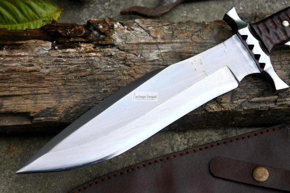 RAMBO V KNIFE/ Rambo Last Blood knife/10 inches long Blade hand forged knife/Made from leaf spring/ Tempered/ Sharpen/Ready to use