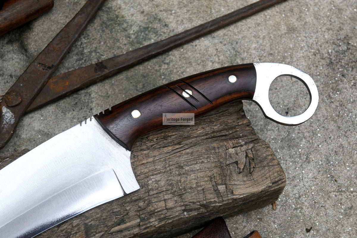 KARAMBIT MACHETE/ 13 inches Long Blade large knife/Hunting knife/made from 5160 leaf spring /Tempered / Sharpen/Sheath included