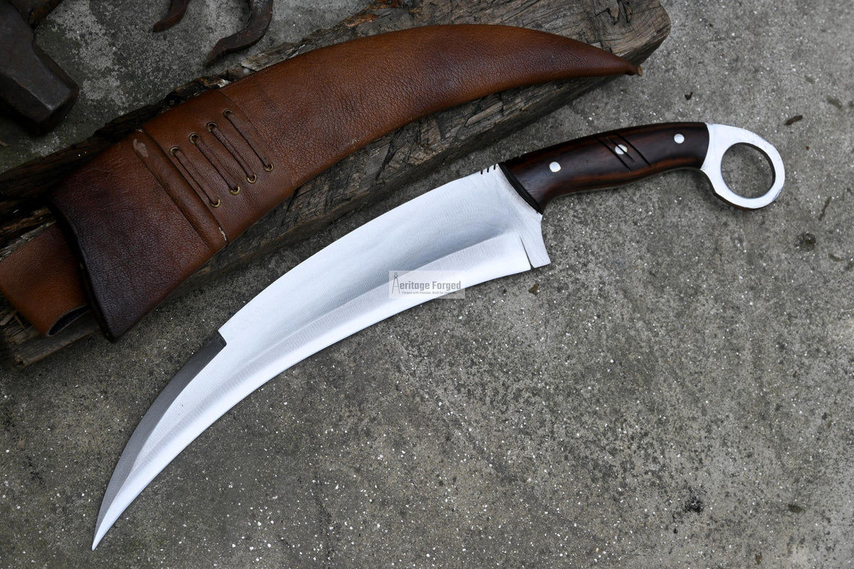 KARAMBIT MACHETE/ 13 inches Long Blade large knife/Hunting knife/made from 5160 leaf spring /Tempered / Sharpen/Sheath included