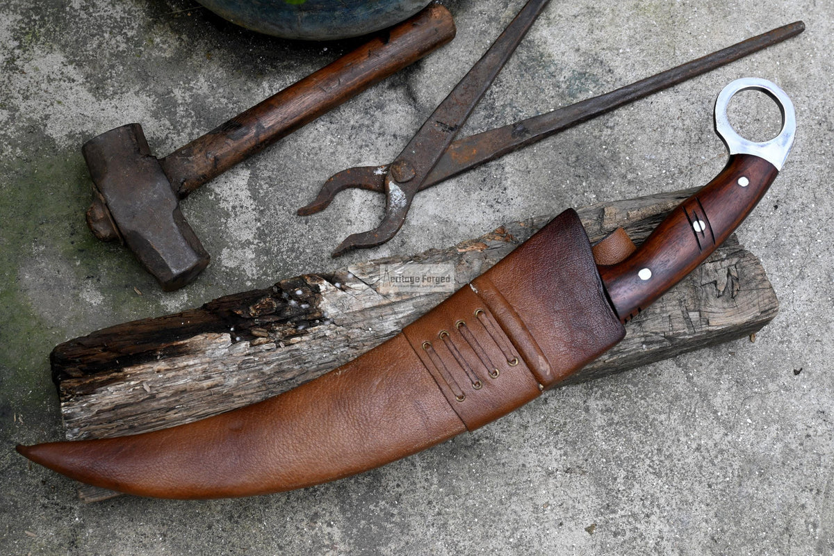 KARAMBIT MACHETE/ 13 inches Long Blade large knife/Hunting knife/made from 5160 leaf spring /Tempered / Sharpen/Sheath included