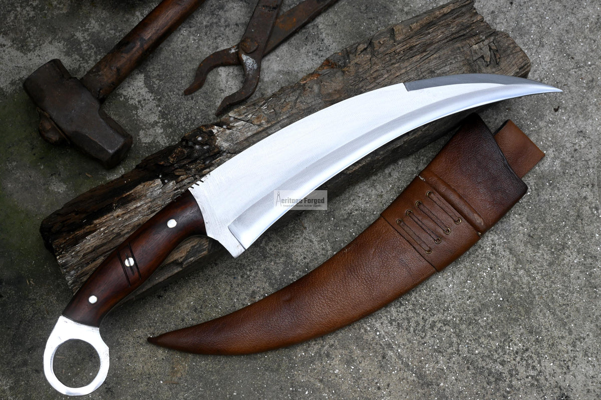 KARAMBIT MACHETE/ 13 inches Long Blade large knife/Hunting knife/made from 5160 leaf spring /Tempered / Sharpen/Sheath included