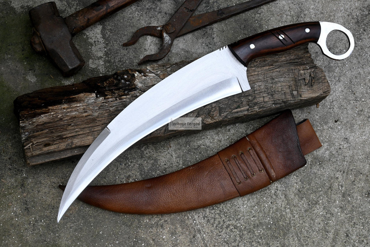 KARAMBIT MACHETE/ 13 inches Long Blade large knife/Hunting knife/made from 5160 leaf spring /Tempered / Sharpen/Sheath included