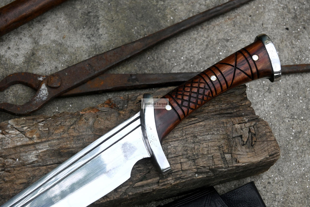 CHOPPER KNIFE / 13 inches long Blade Hunting knife / Hand forged knife / Made from Leaf spring of truck / Tempered / Sharpen/ Ready to use