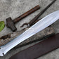 CELTIC LEAF SWORD / 21 inches Long Blade hand forged Sword/Leaf spring of truck/Rosewood Handle/Sharpen/Tempered/Ready to use/knife/knives