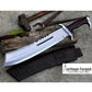 RAMBO MACHETE / Large Jungle Machete/ 15 inches Long Blade Heavy duties machete/ Full tang/ Leaf spring of truck/ Tempered/Sharpen/Working