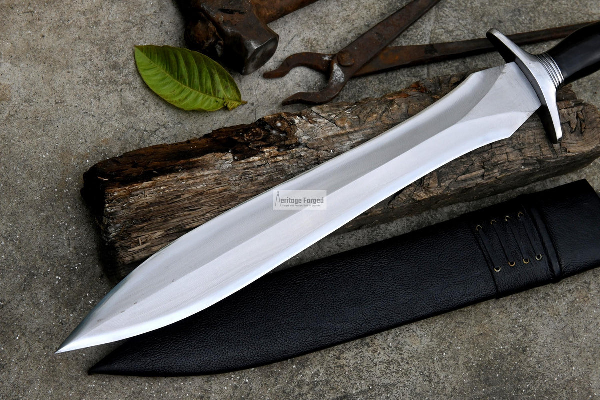 XIPHOS SWORD  / 18 inches Long Blade hand forged Sword/Leaf spring of truck/Horn Handle/Sharpen/Tempered/Ready to use/knife/knives