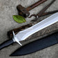 XIPHOS SWORD  / 18 inches Long Blade hand forged Sword/Leaf spring of truck/Horn Handle/Sharpen/Tempered/Ready to use/knife/knives