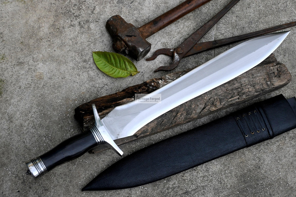 XIPHOS SWORD  / 18 inches Long Blade hand forged Sword/Leaf spring of truck/Horn Handle/Sharpen/Tempered/Ready to use/knife/knives