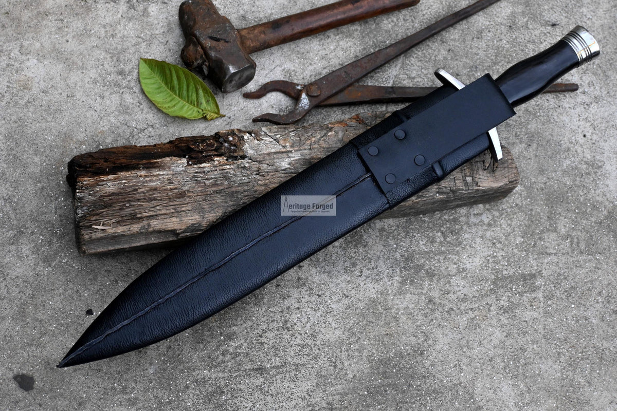 XIPHOS SWORD  / 18 inches Long Blade hand forged Sword/Leaf spring of truck/Horn Handle/Sharpen/Tempered/Ready to use/knife/knives