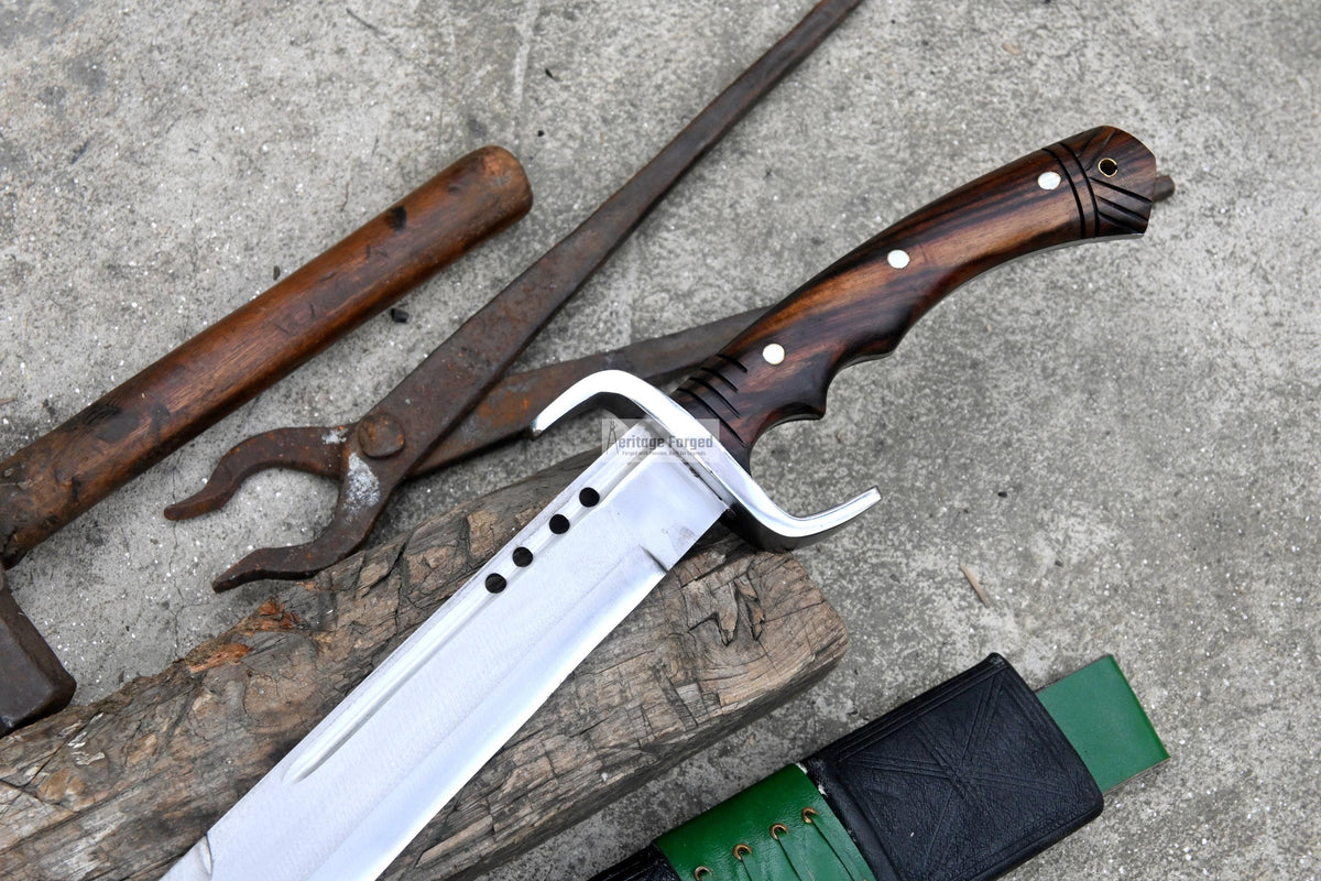 SCIMITAR SWORD/24 inches Long Blade hand forged Sword/Leaf spring of truck/Rosewood Handle/Sharpen/Tempered/Ready to use/knife/knives