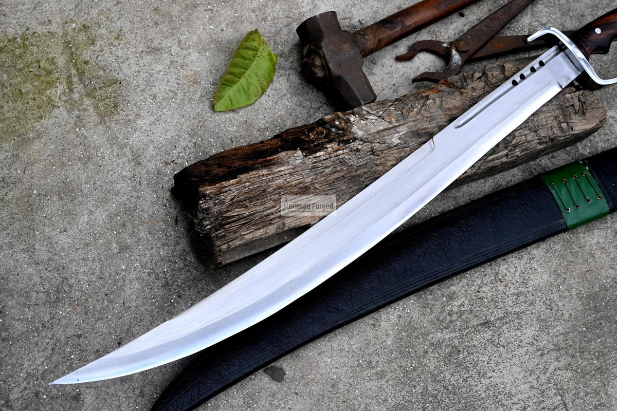 SCIMITAR SWORD/24 inches Long Blade hand forged Sword/Leaf spring of truck/Rosewood Handle/Sharpen/Tempered/Ready to use/knife/knives