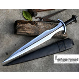 ACHILLES SWORD/22 inches Long Blade hand forged Sword/Leaf spring of truck/Rosewood Handle/Sharpen/Tempered/Ready to use/knife/knives