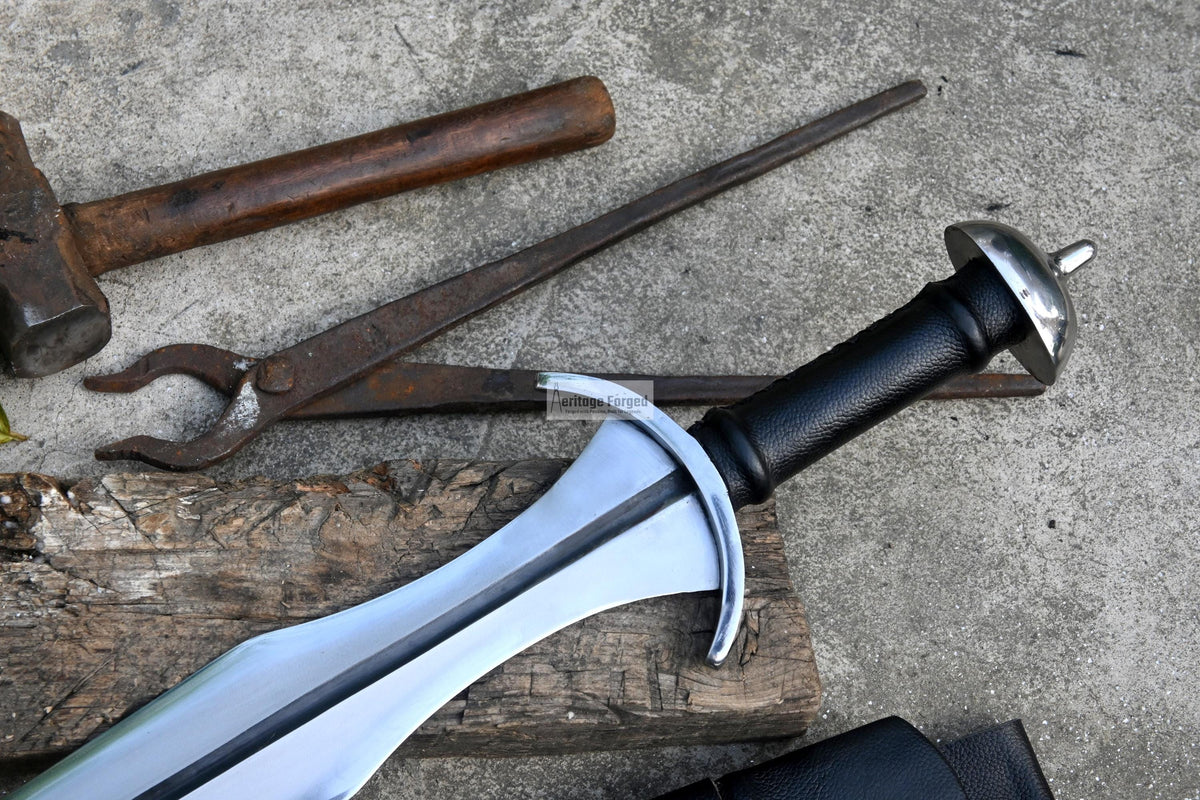 ACHILLES SWORD/22 inches Long Blade hand forged Sword/Leaf spring of truck/Rosewood Handle/Sharpen/Tempered/Ready to use/knife/knives