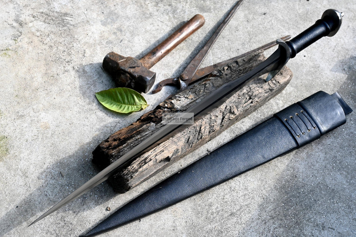 ACHILLES SWORD/22 inches Long Blade hand forged Sword/Leaf spring of truck/Rosewood Handle/Sharpen/Tempered/Ready to use/knife/knives
