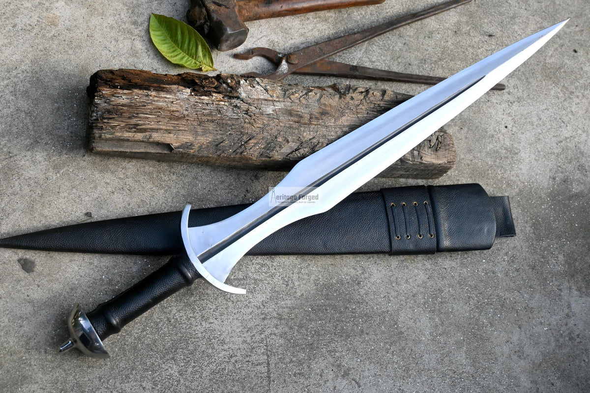 ACHILLES SWORD/22 inches Long Blade hand forged Sword/Leaf spring of truck/Rosewood Handle/Sharpen/Tempered/Ready to use/knife/knives